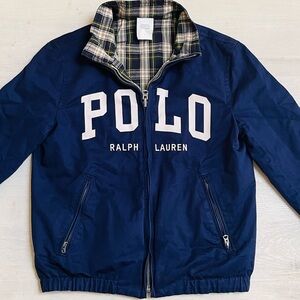 Ralph Lauren Kids Reversible Blue Jacket with Polo Logo